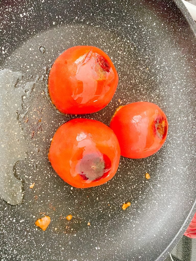 Seared tomatoes for Petits Farcis Provençale or Petits Farcis Niçois 