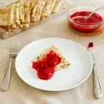 Crepes with fresh fruit compote