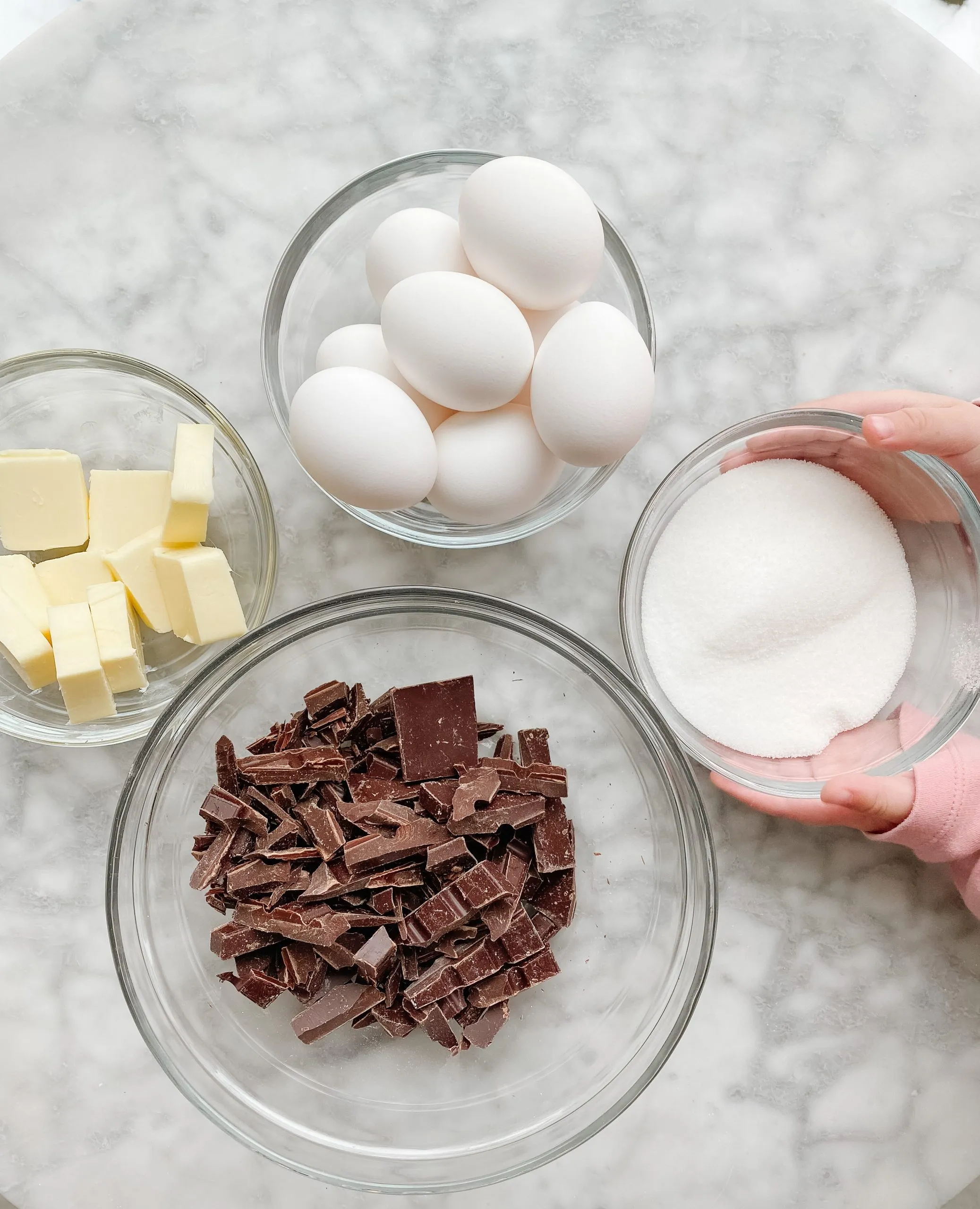 Ingredients for moelleux au chocolat
