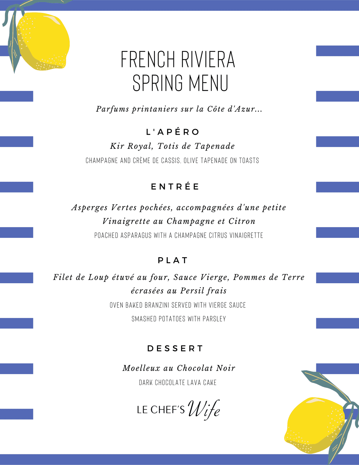 Simple French Riviera Spring Menu Le Chef s Wife