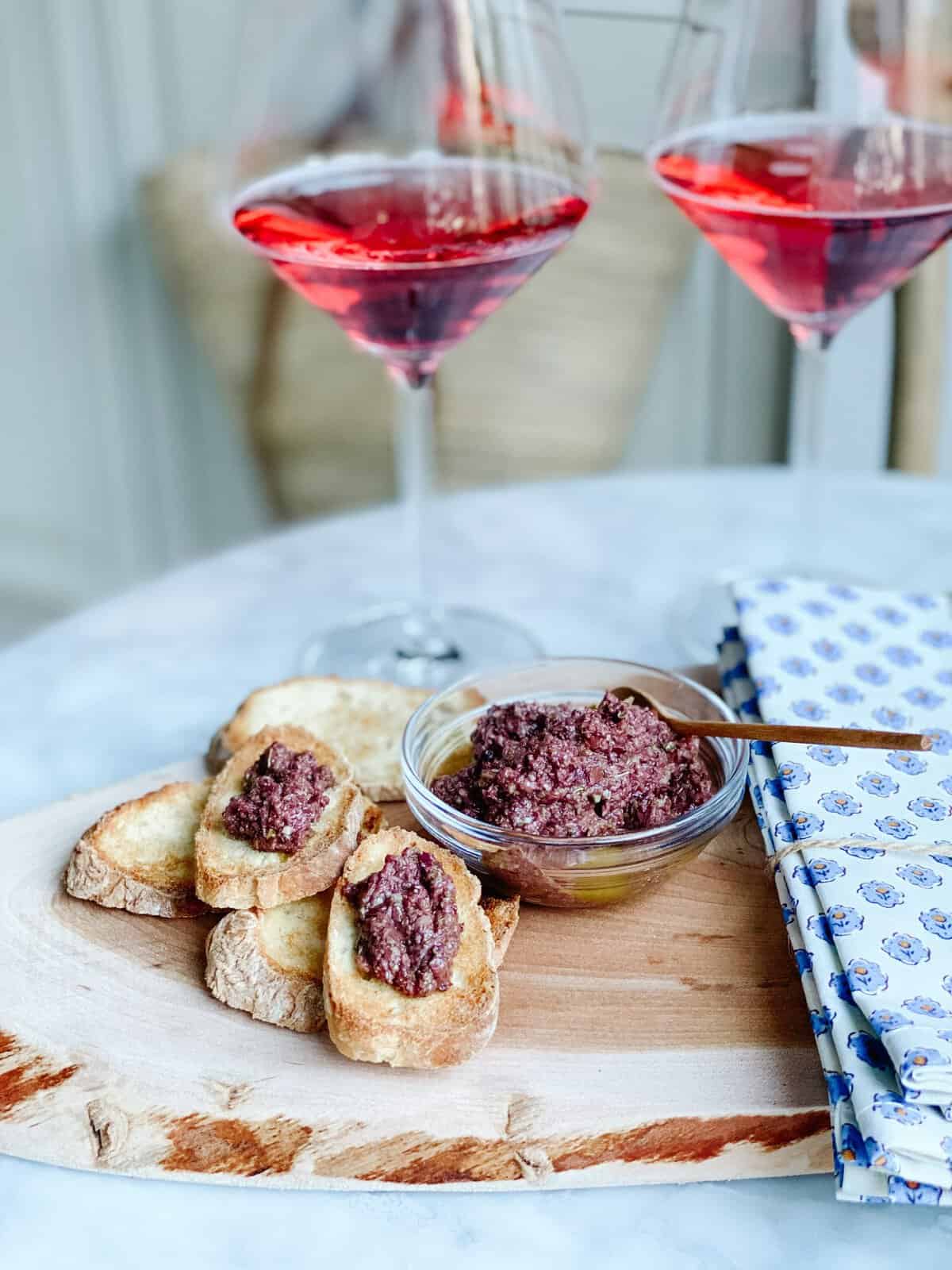 Olive Tapenade with Kir Royale