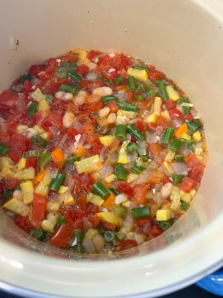 cooking minestrone soup