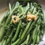 haricots verts (green beans) with butter, garlic and fresh herbs