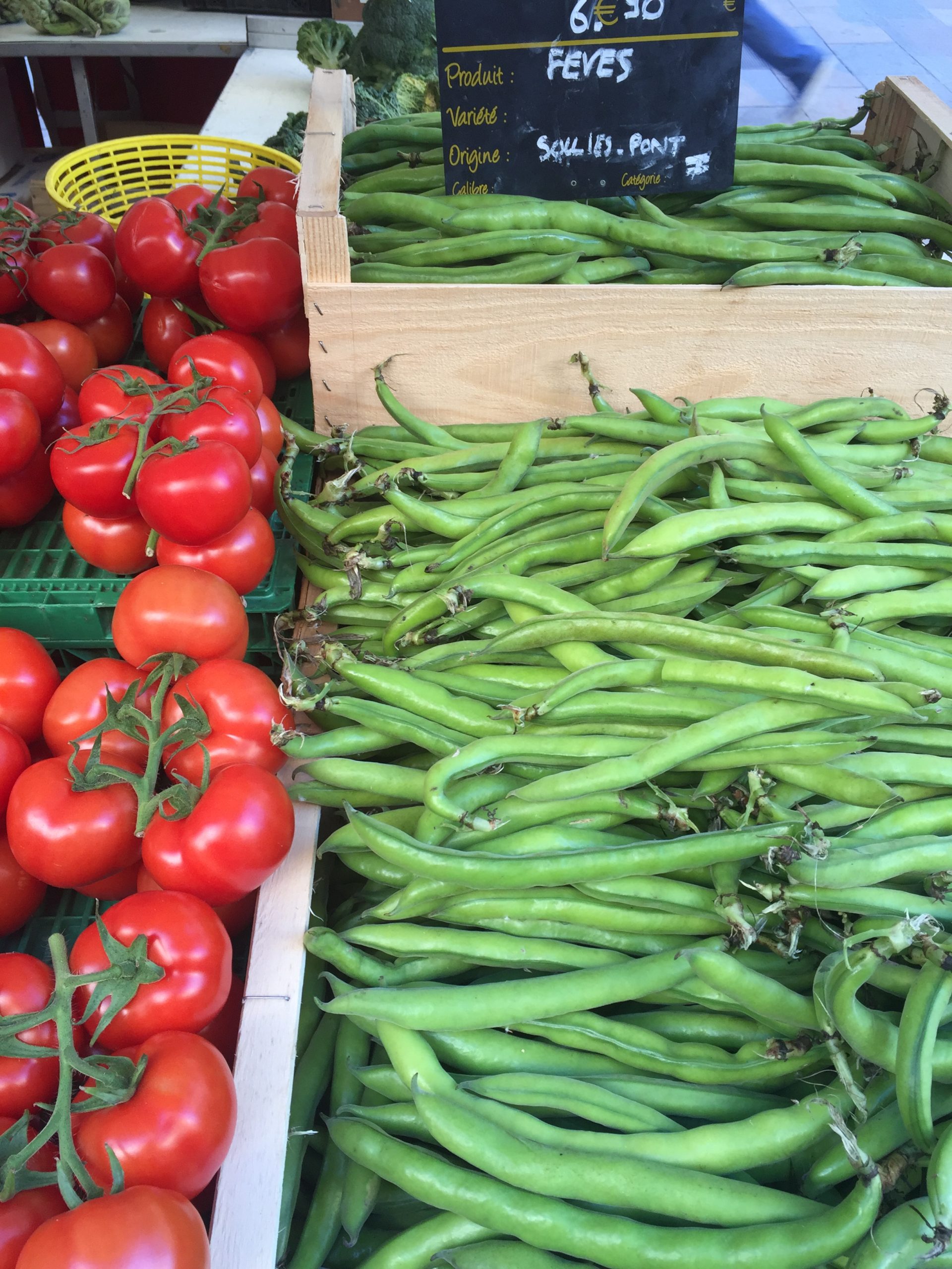 green beans in france in a market