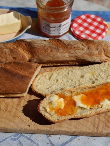 butter and apricot tartine