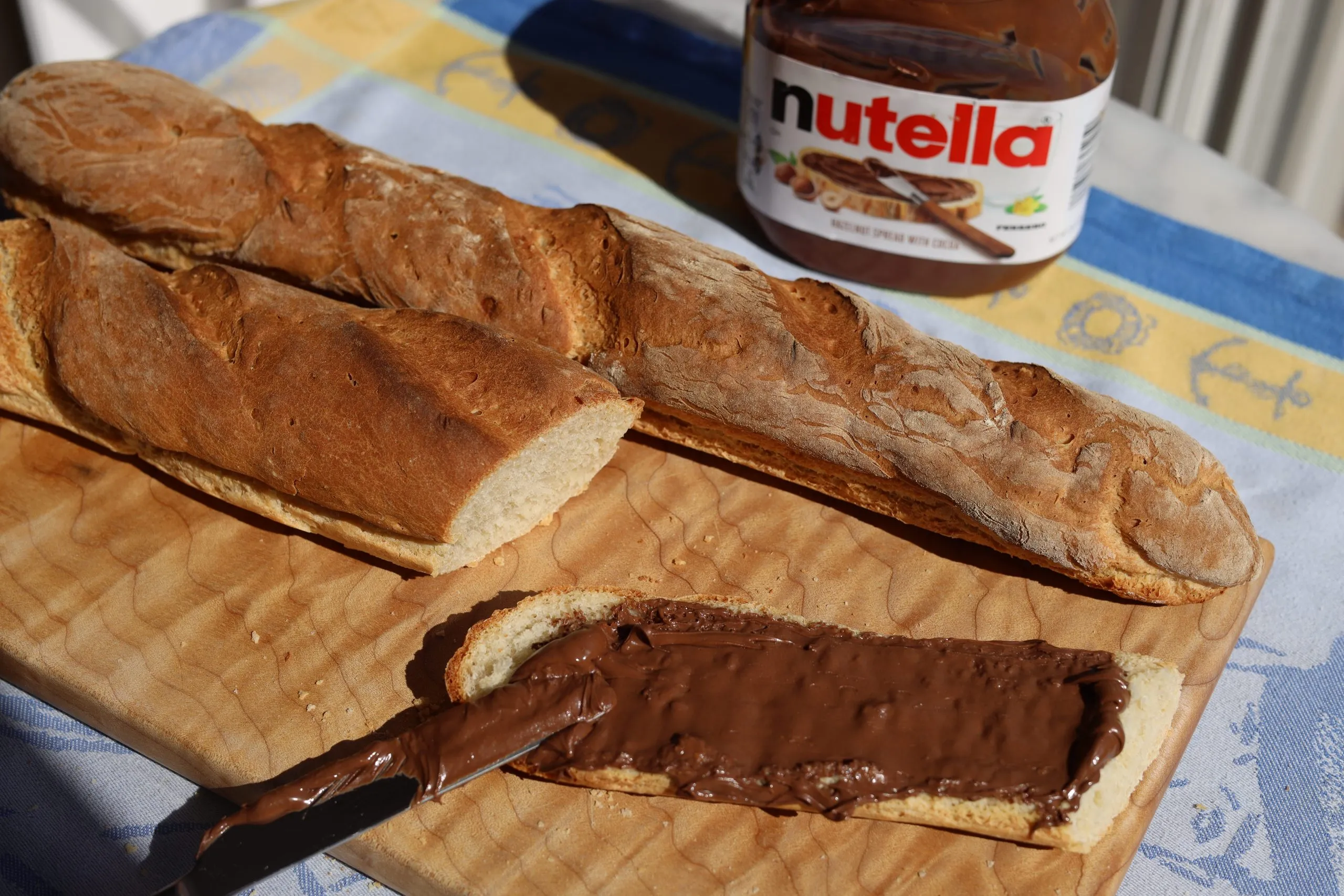 baguette with nutella tartine