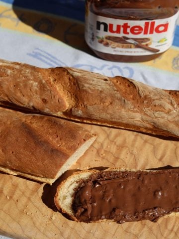 baguette with nutella tartine