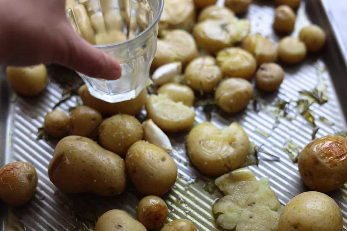 Smashed Mini Potatoes - Le Chef's Wife