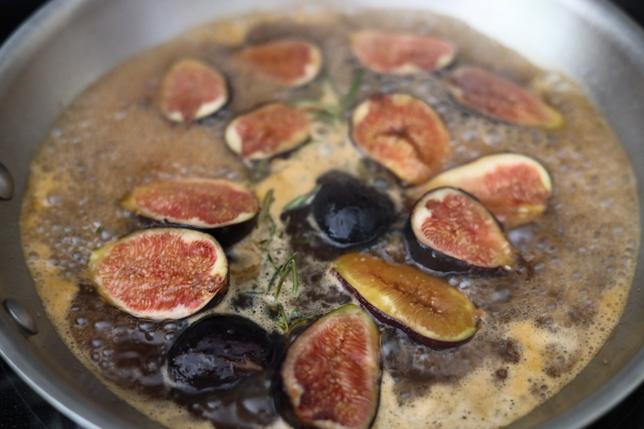 duck magret with figs and eggplant