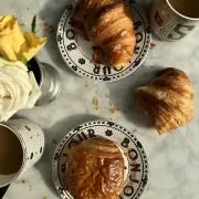 croissant and pain au chocolat for petit dejeuner