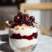 cherry compote recipe in a cherry compote yogurt parfait