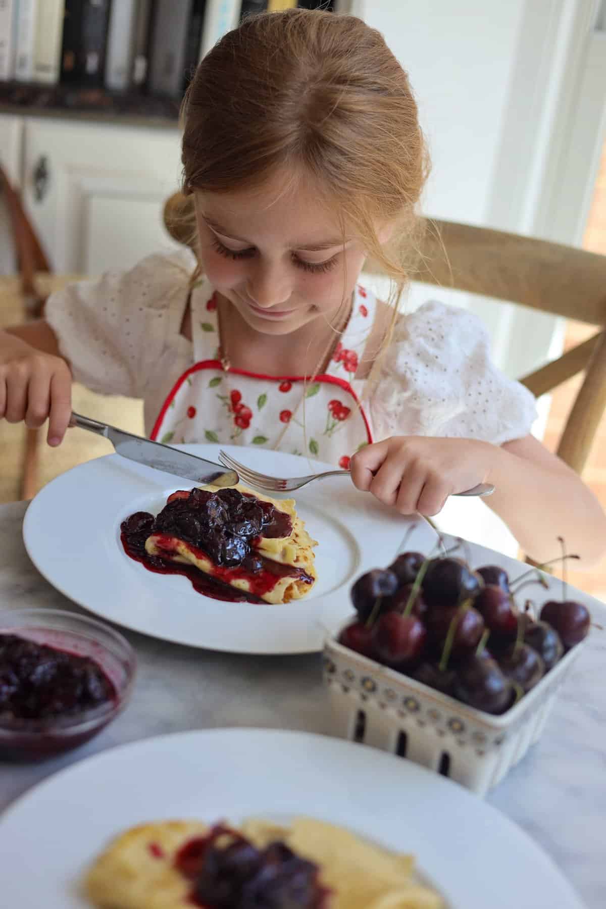 Valentina giannini with cherry compote