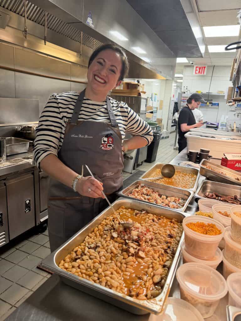 Anina Belle Giannini with cassoulet de la mer for dartagnan