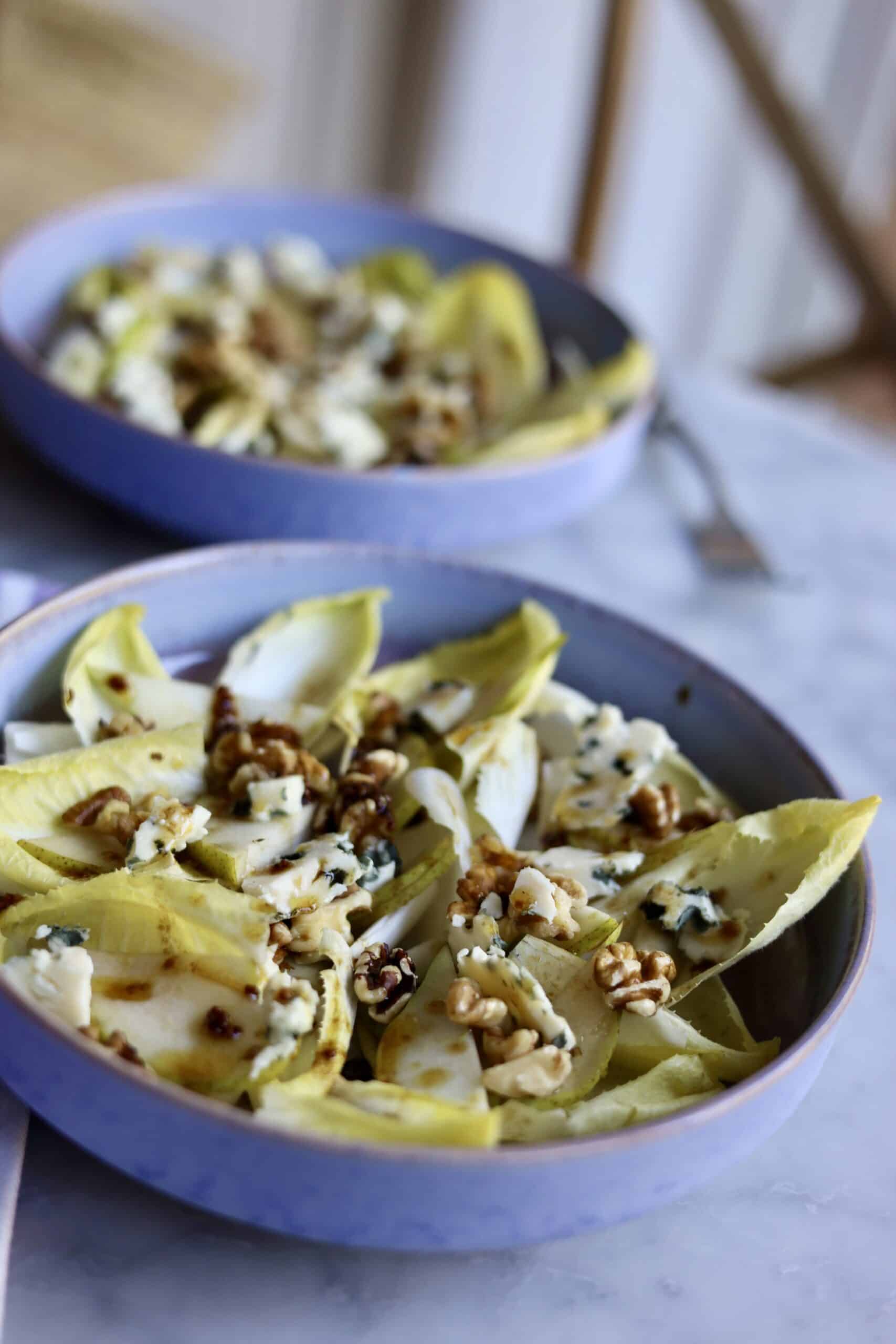 endive salad with blue cheese dressing Spinach and Endive Salad