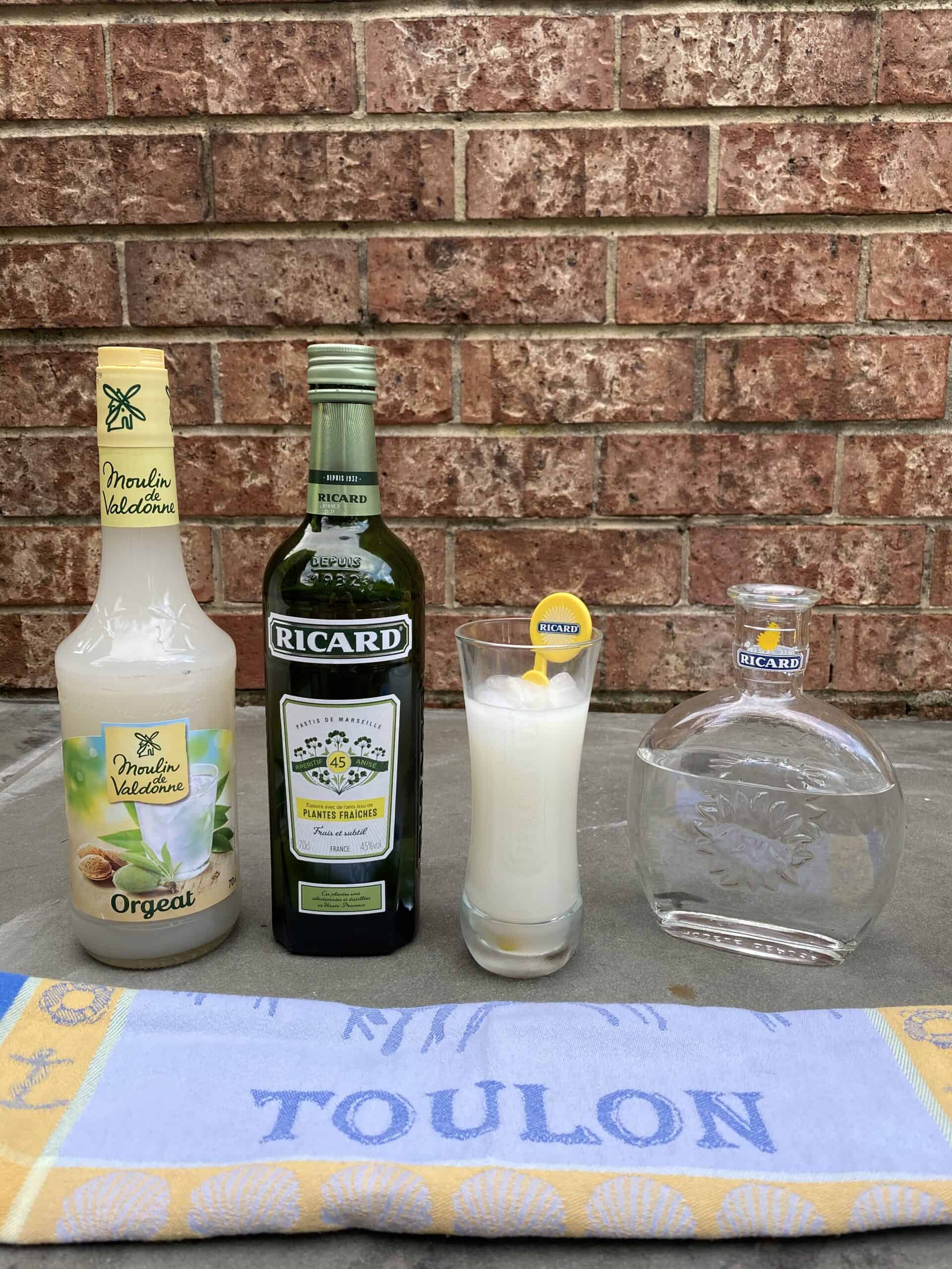 mauresque made with almond syrup, ricard pastis and water